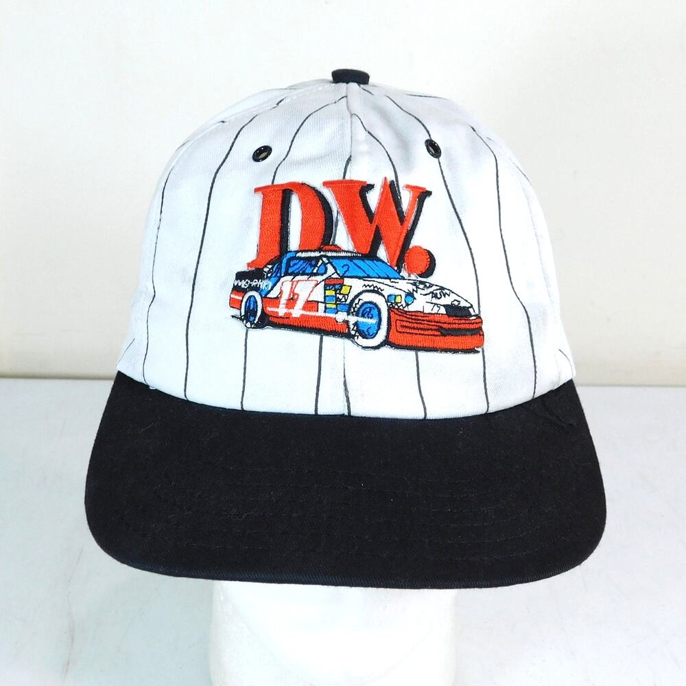 Vintage 90s NASCAR Darrell Waltrip Snapback Hat Adjustable Pinstripes Embroidery